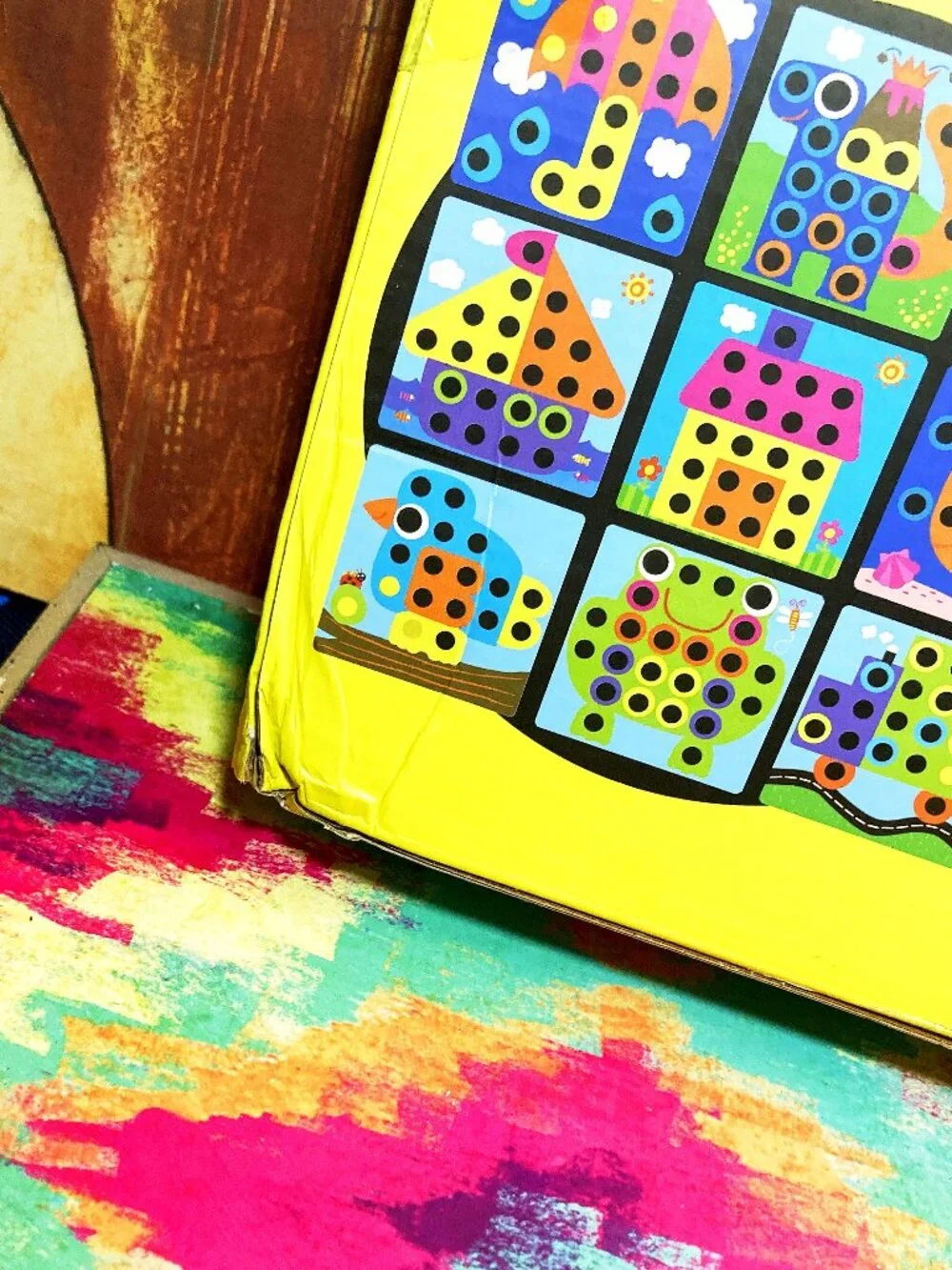 [NEW] Geekper 58PCS Button Art Toys for Toddlers Color Matching Mosaic Pegboard